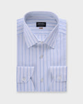 Zegna Couture White Centoventila Cotton Pinstripe Shirt