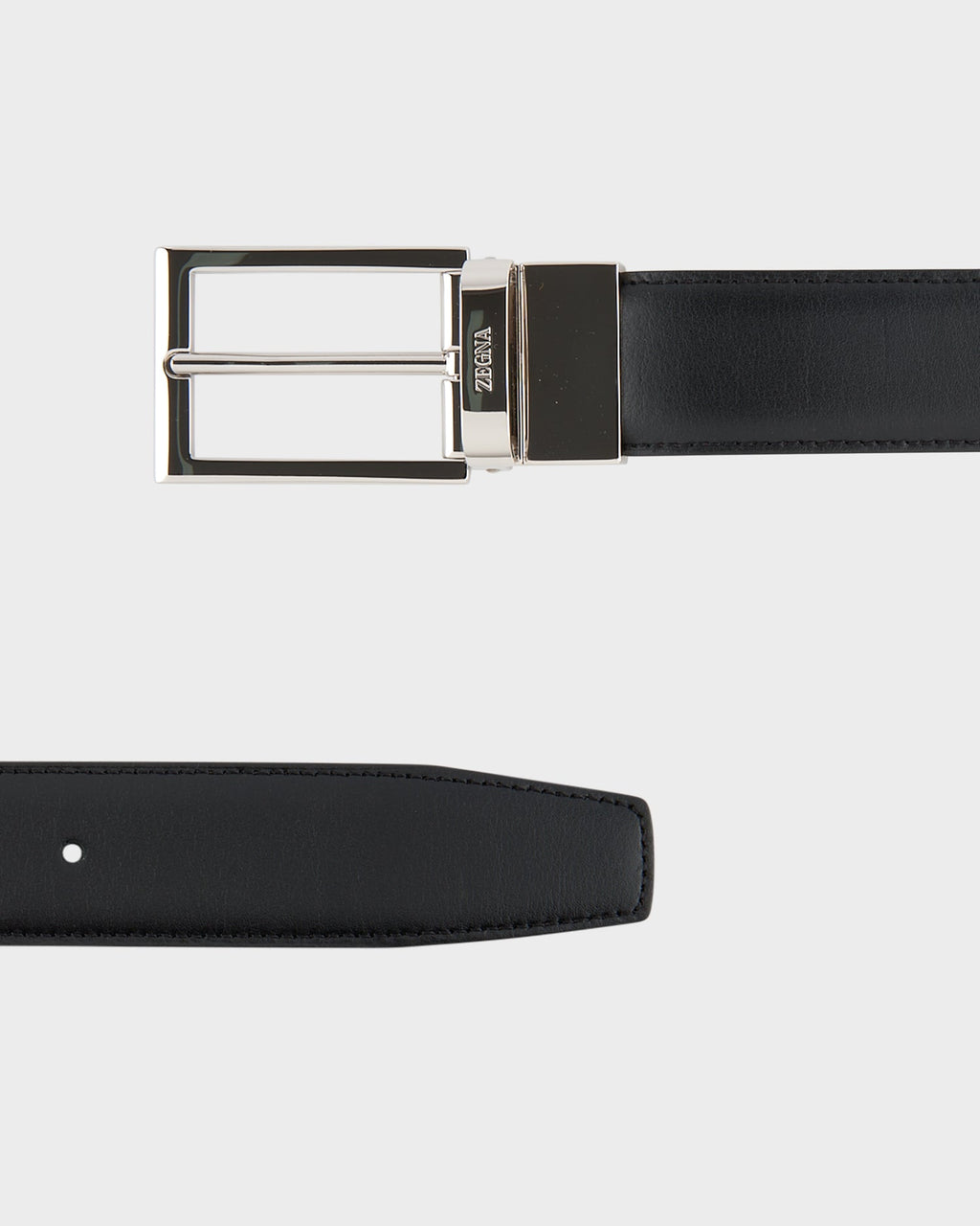 Black And Dark Brown Reversible Leather Belt