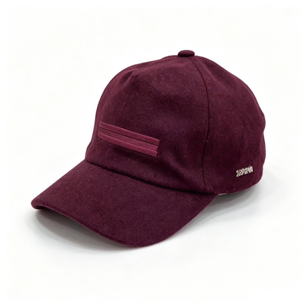 ZEGNA Wool Baseball Cap Men Burgundy Luxury Hat