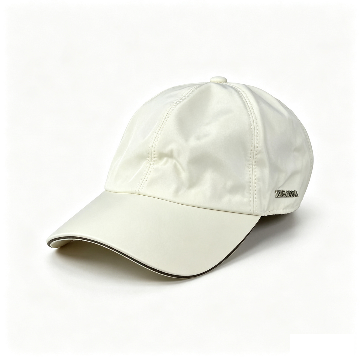 ZEGNA Nylon Baseball Cap Men Off‑White, Size M (56‑58cm) Cap