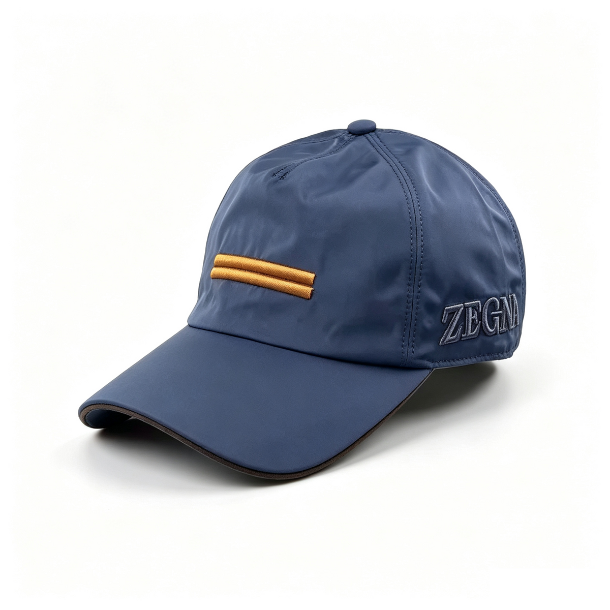 ZEGNA Nylon Baseball Cap Men Slate Navy Blue, Adjustable 55‑59cm