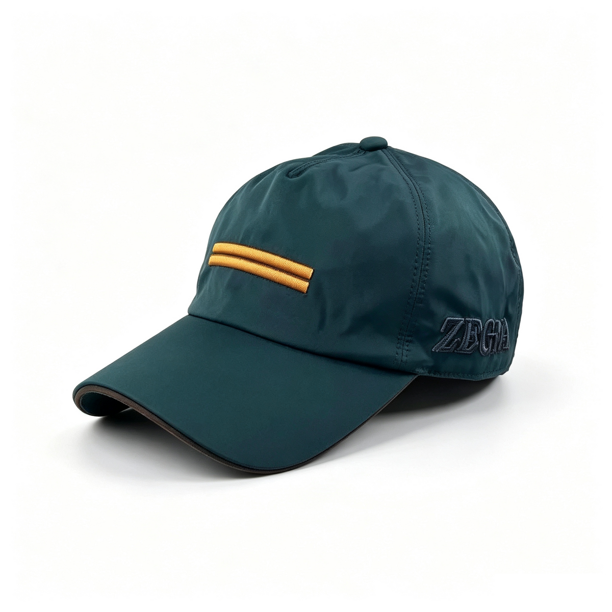 ZEGNA Nylon Baseball Cap Men Dark Teal Green, Adjustable 55‑59cm