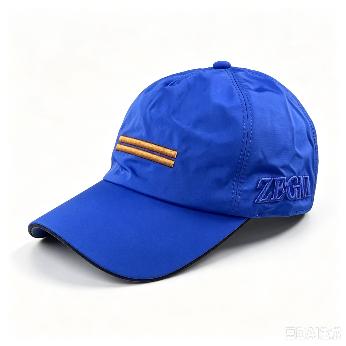 ZEGNA Nylon Baseball Cap Men Bright Blue, Adjustable 55‑59cm