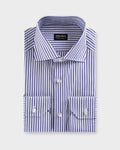 Dark Blue And White Stripe Trofeo Comfort Cotton Shirt