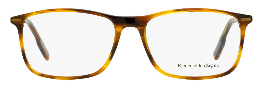 Zegna EZ5236 Acetate Rectangular Eyeglasses — Brown