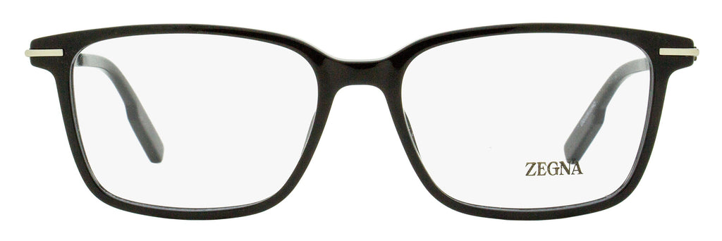 Zegna EZ5246 Acetate Rectangle Eyeglasses — Black
