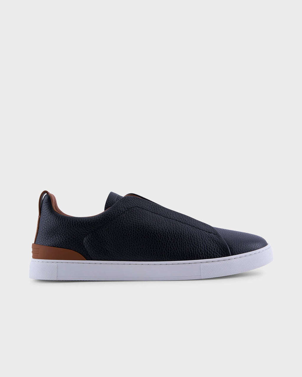 Black and Tan Deerskin Triple Stitch Sneakers