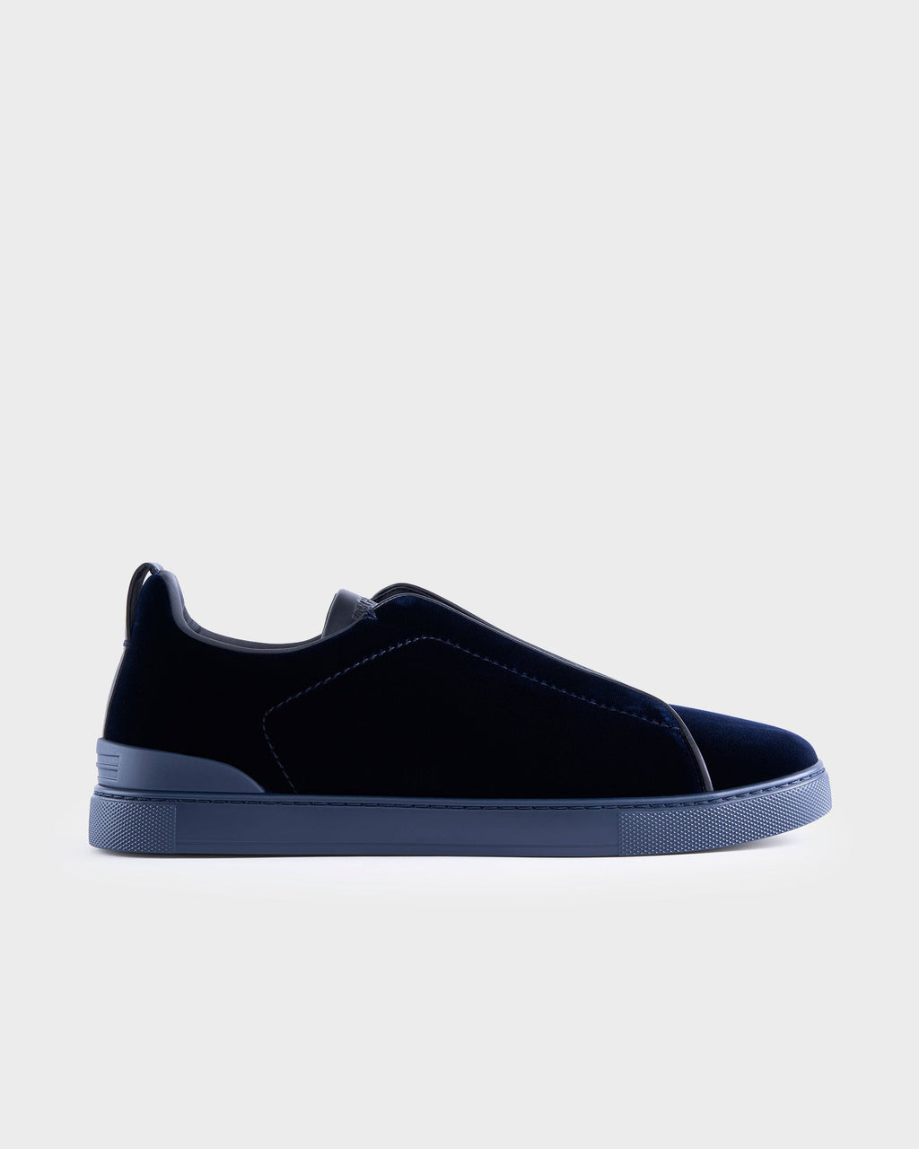 Midnight Blue Velvet Triple Stitch Sneakers