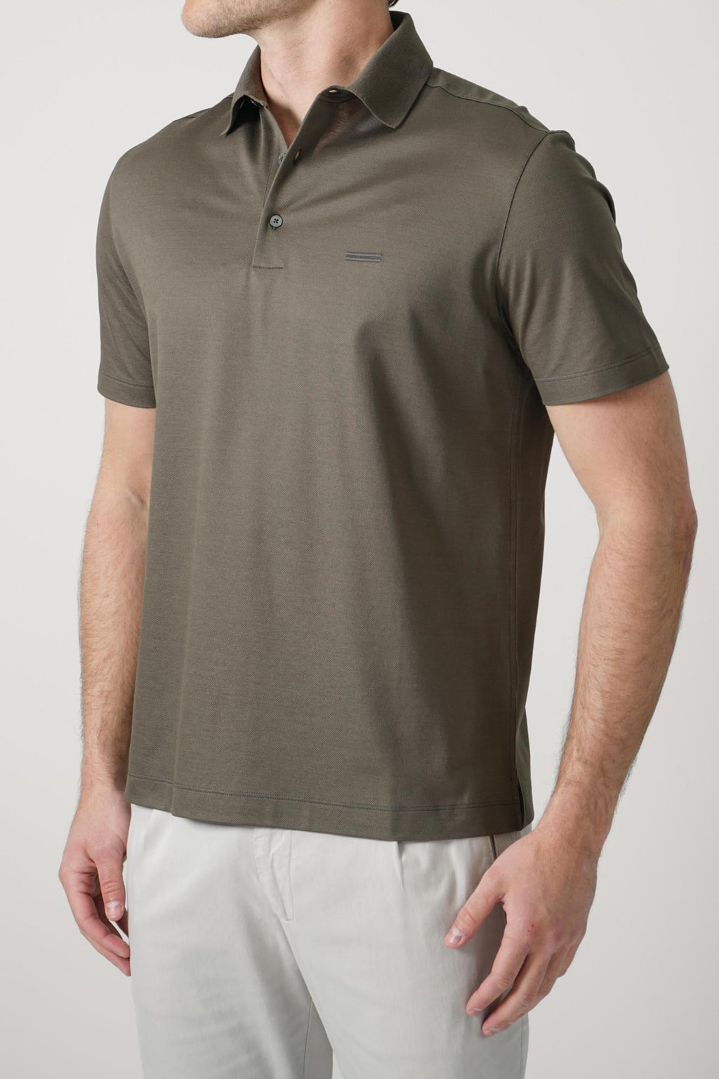 Zegna Jersey Polo Olive Green
