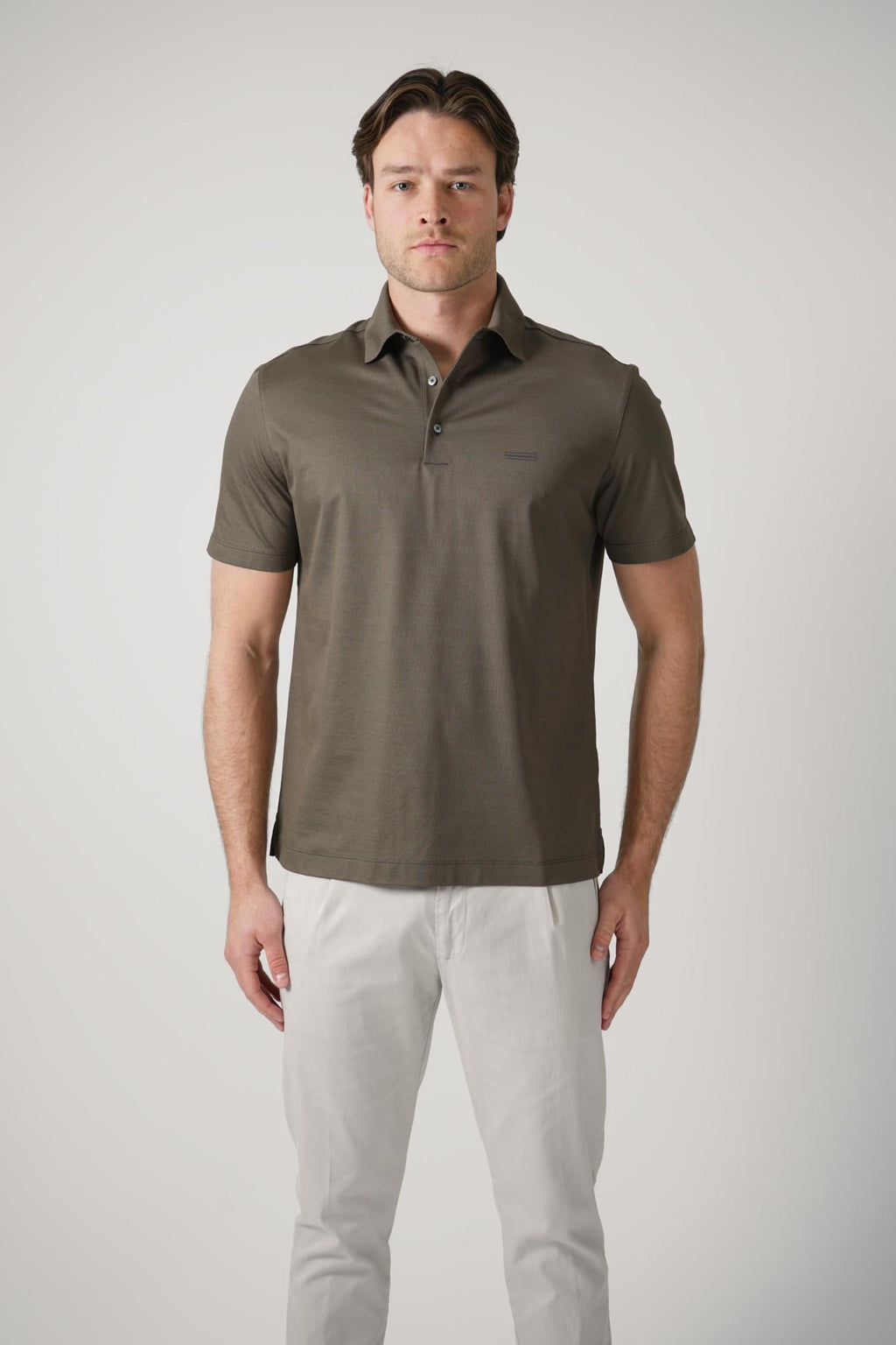 Zegna Jersey Polo Olive Green