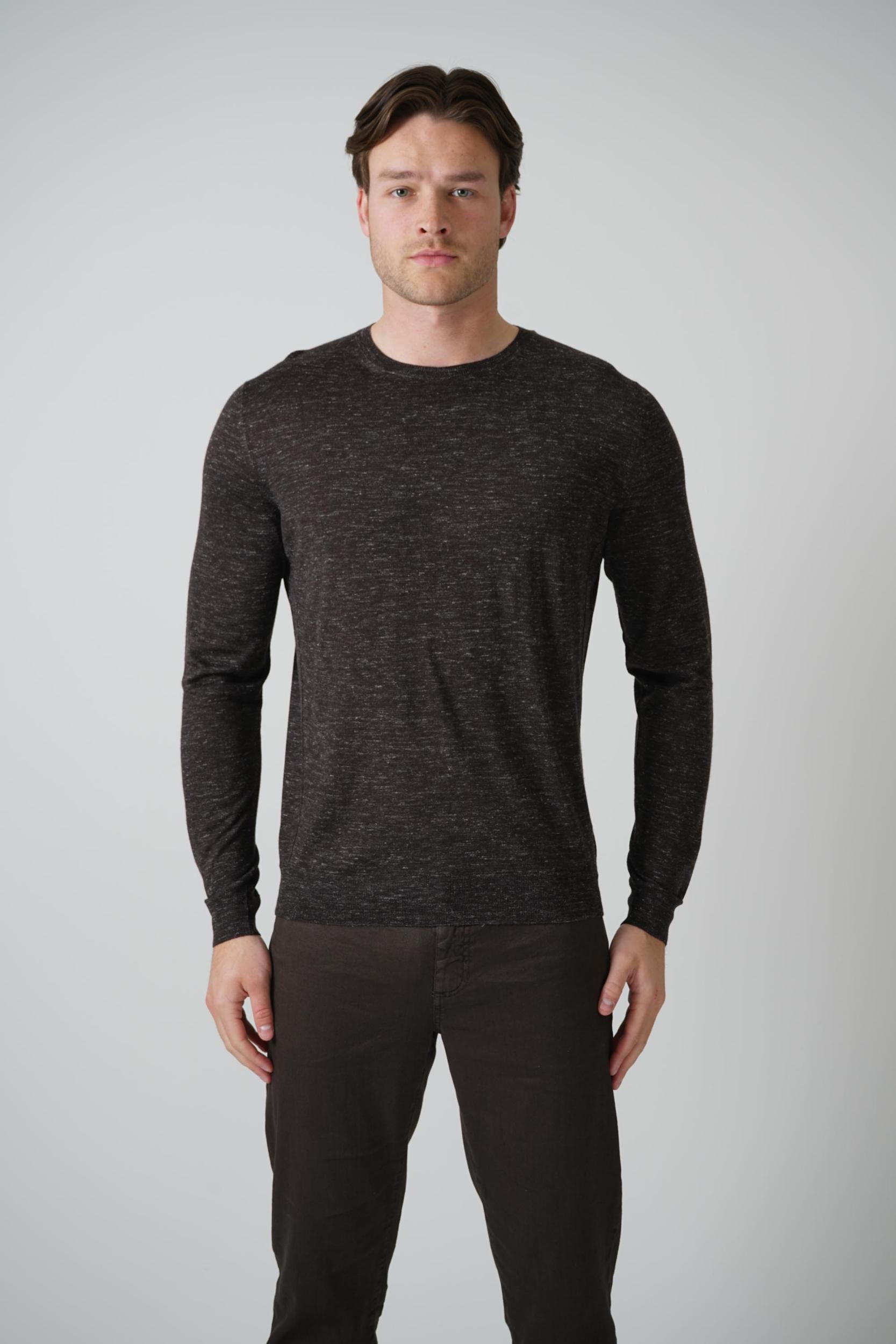 Zegna Silk Knit Longsleeve Shirt Deep Brown