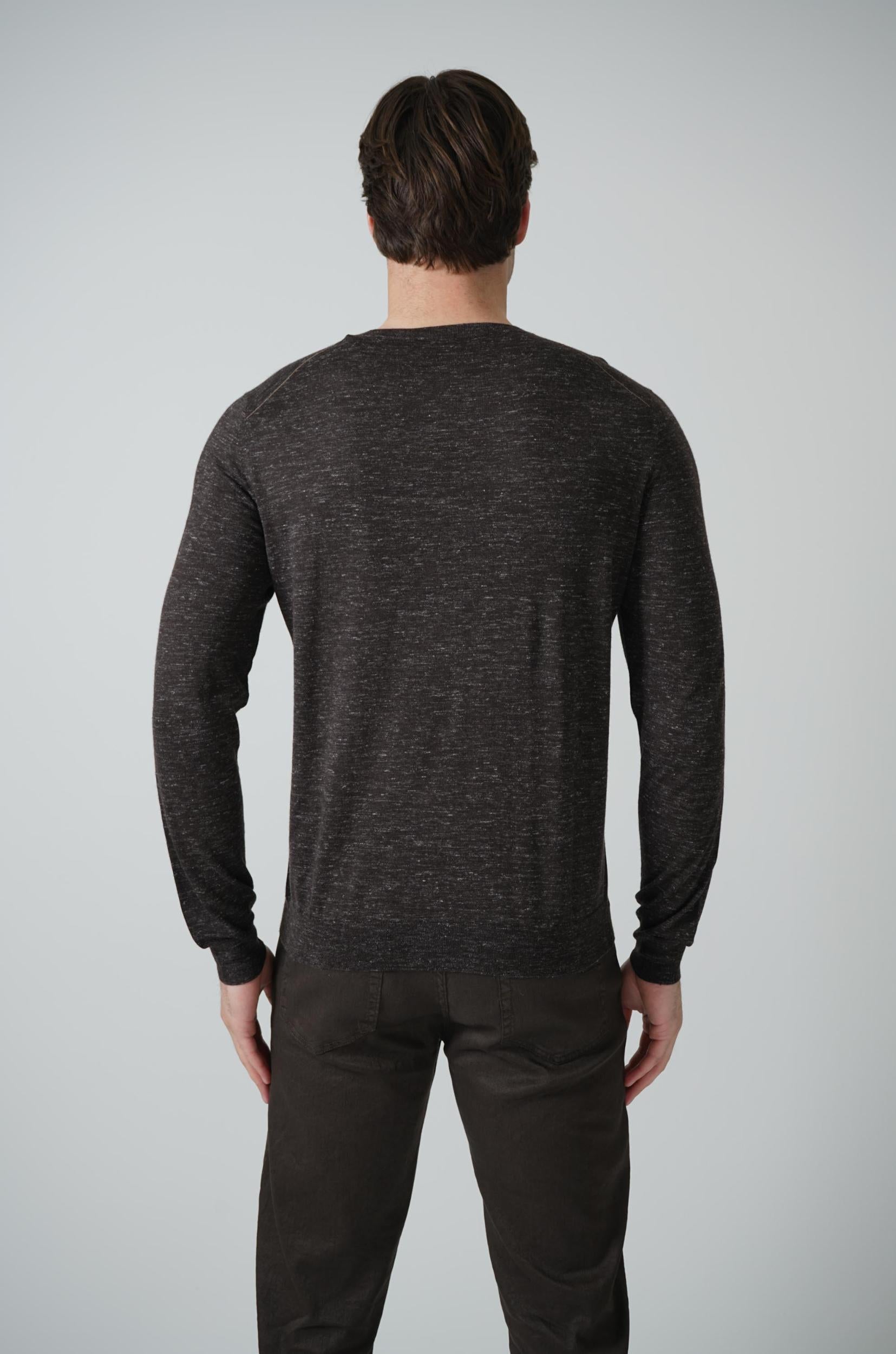 Zegna Silk Knit Longsleeve Shirt Deep Brown